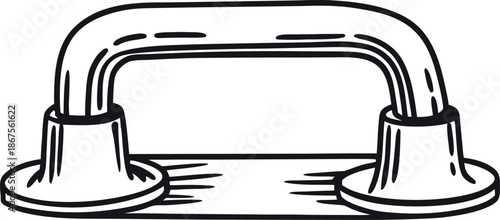 Push Up Bar Vector Silhouette – Bodyweight Fitness Training Equipment Illustration