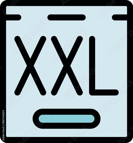 Xxl clothing label indicating plus size garments for overweight people needing extra large apparel