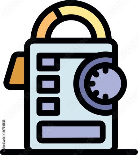 Portable radio playing music, featuring an extended antenna and a visible volume dial, ideal for enjoying tunes on the go