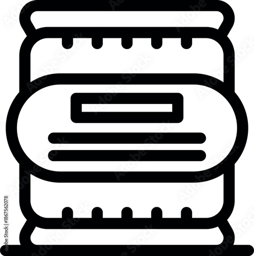 Vacuum sealed food package icon representing modern food storage extending shelf life