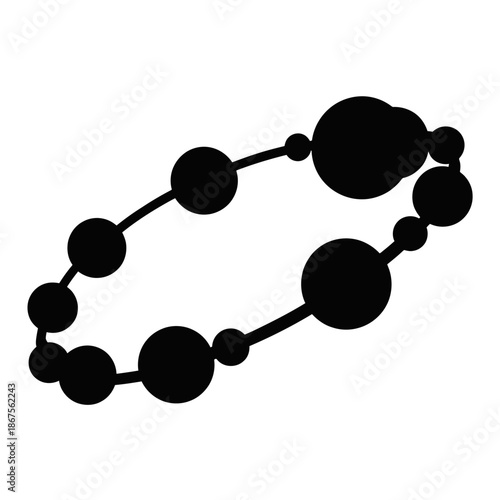 Molecular structure with connected spheres on white background