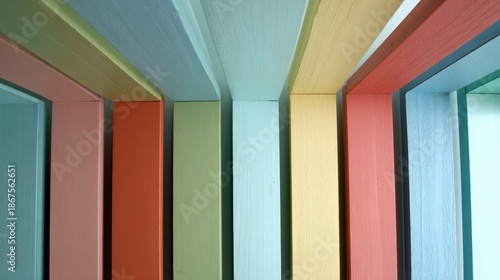 Colorful Architectural Frames: An artistic interplay of geometric forms and vibrant hues, illustrating the intersection of design and aesthetics.