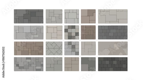 Set of 20 Seamless Paving Stone and Concrete Tile Textures