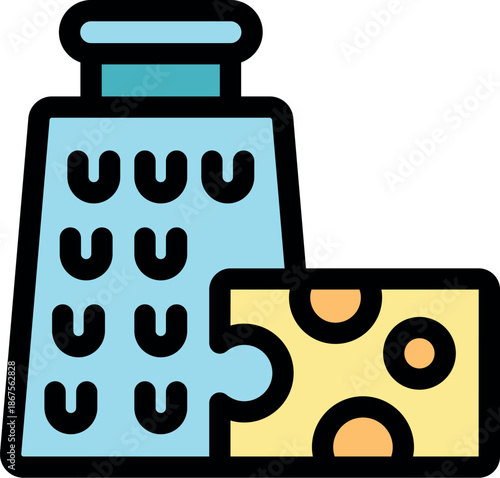 Kitchen utensil grating cheese, perfect for adding flavor to pasta dishes, salads, and more