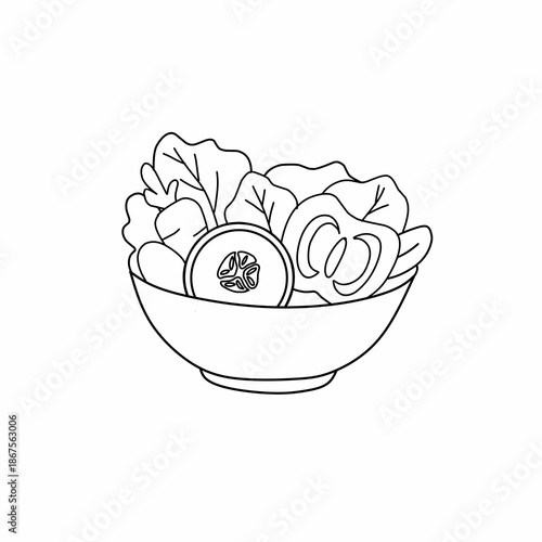 Mixed vegetable salad bowl vector
