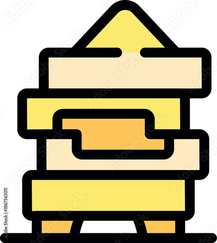 Cartoon style illustration of stacked cheese blocks
