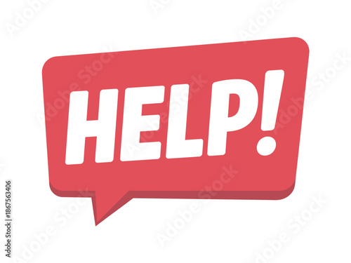 Red Speech Bubble with Help