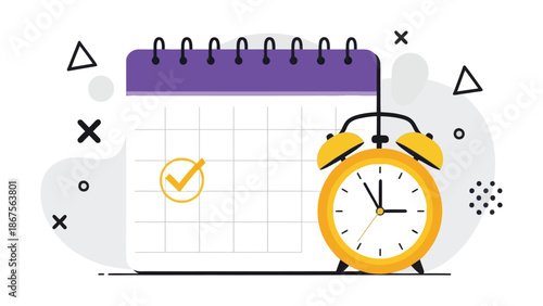  Effective Time Management – Calendar, Clock, Workflow Planning, Deadlines, Multitasking, Productivity.eps