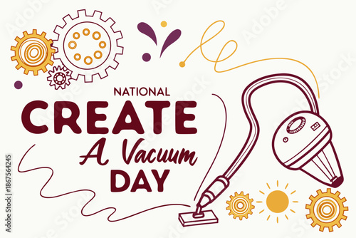 Celebrate National Create a Vacuum Day with Fun Science Vector Illustration Isolated on White Background