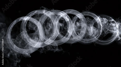 Minimalist Smoke Art, Abstract Vapor Design, Ethereal Ring Formation
