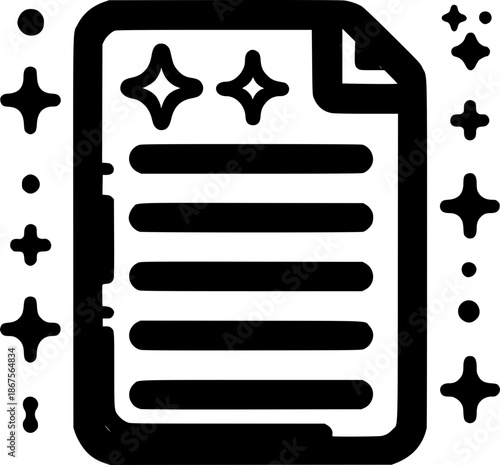 Shining Contract: A visually striking representation of a document, illuminated with star-like embellishments, symbolizing clarity, agreements, and the essence of business documentation.