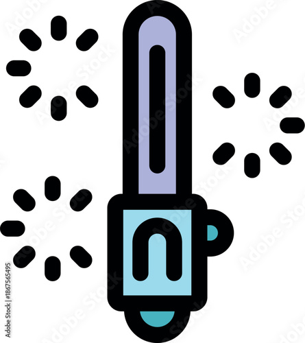 Futuristic neon laser sword emitting bright light sparks, perfect for science fiction or space opera projects