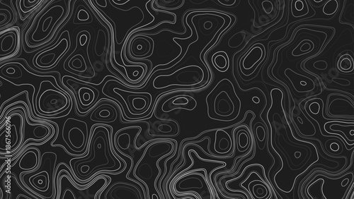 Abstract Topographic maps Pattern gold contour line Banner in texture black Background