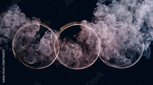 Minimalist Smoke Art, Abstract Vapor Design, Ethereal Ring Formation
