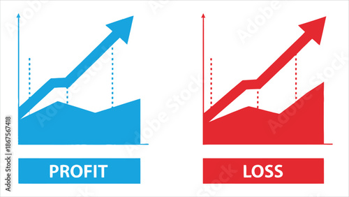 Financial profit and loss graph charts vector set.eps