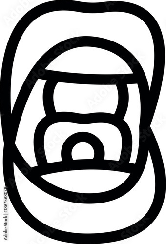 Open mouth showing throat and uvula icon vector illustration
