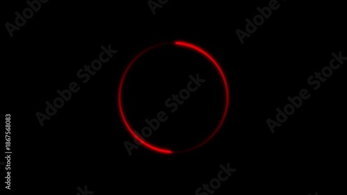 Red glowing loader interface with spinning loop animation on black background