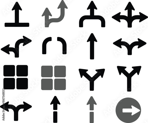 Collection of Various Arrow Icons and Symbols for Navigation and Direction