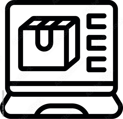Parcel tracking system displaying information on a laptop, providing real time updates on shipment status and delivery progress