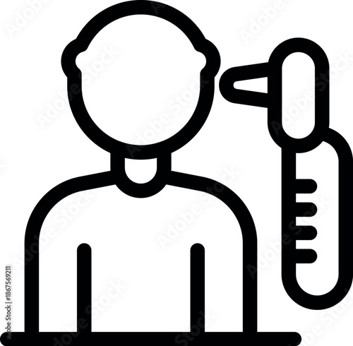 Medical instrument measuring temperature, fever check, healthcare and medical concept