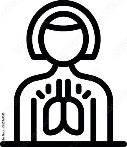 Woman suffering from lung inflammation, pneumonia or bronchitis, experiencing chest pain and breathing difficulties