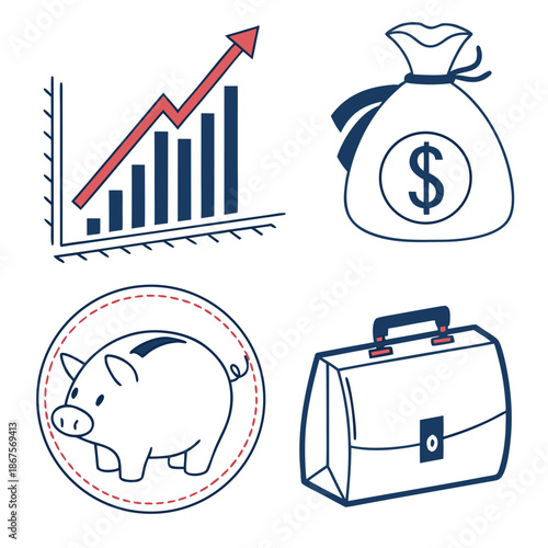Financial growth and investment icons