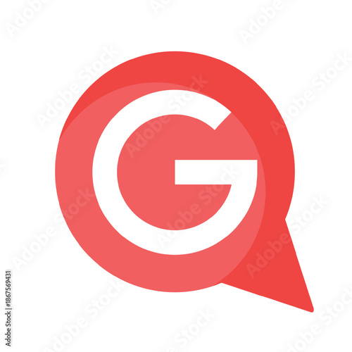 Stylized 'G' Initial within a Modern Communication Bubble Icon