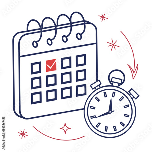 Calendar and timer illustration