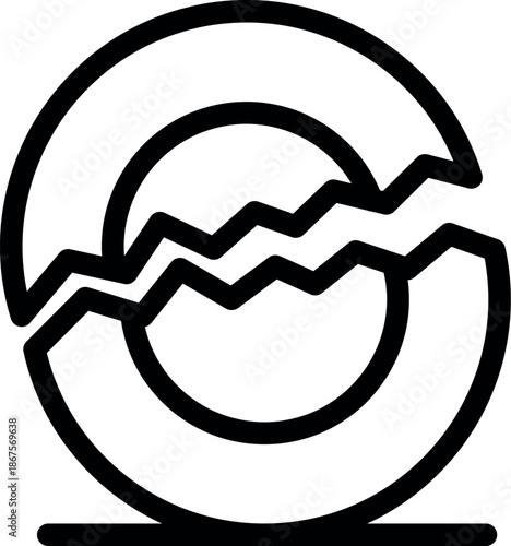 Broken ceramic bowl with jagged edges lying on the floor, representing damage, fragility, and the aftermath of an accident