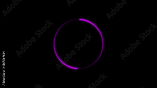 Purple glowing loader interface with spinning loop animation on black background