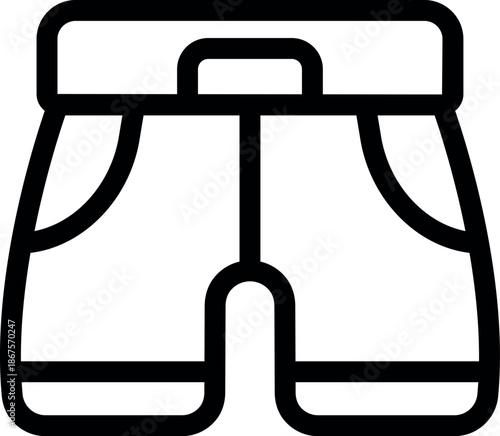 Minimalist vector illustration featuring boxer shorts, emphasizing their essential design elements