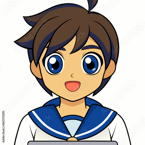 Anime schoolgirl character