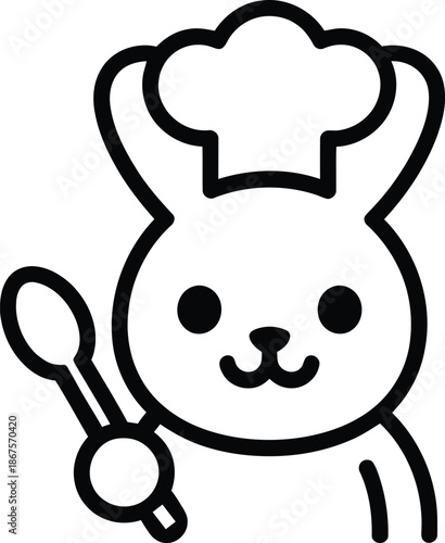 Bunny Chef Holding Spoon