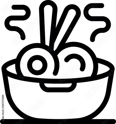 Freshly cooked noodles steaming in a bowl with chopsticks, ready to be enjoyed