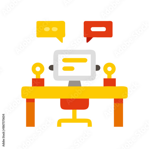 Illustration of a computer workstation