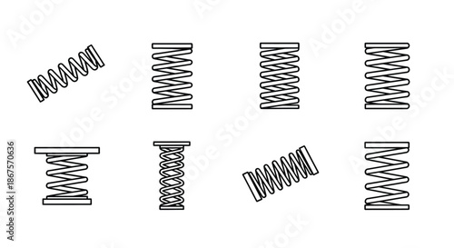 Collection of various mechanical springs Vector