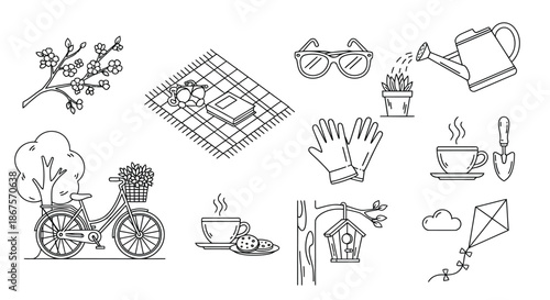 Relaxing outdoor activities and hobbies Vector