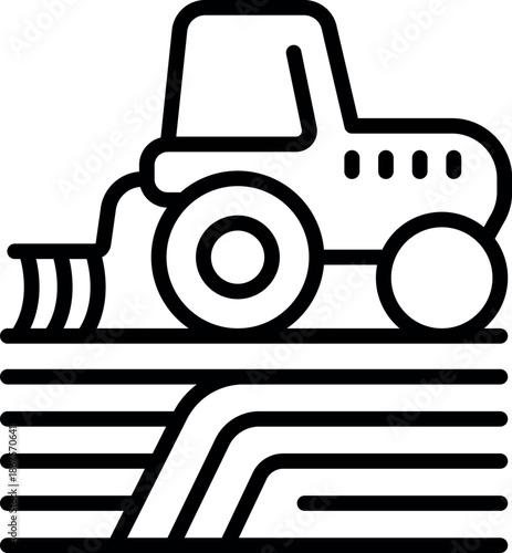 Tractor plowing agricultural land, cultivating fertile soil for a bountiful harvest