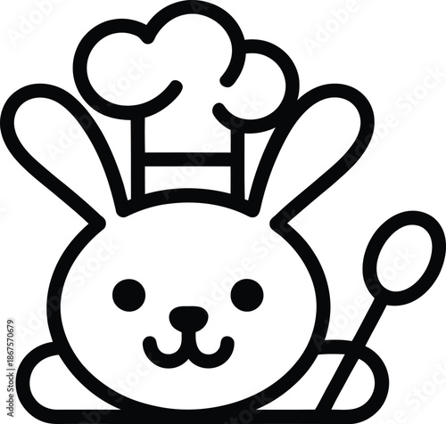 Cute Bunny Chef with Spoon