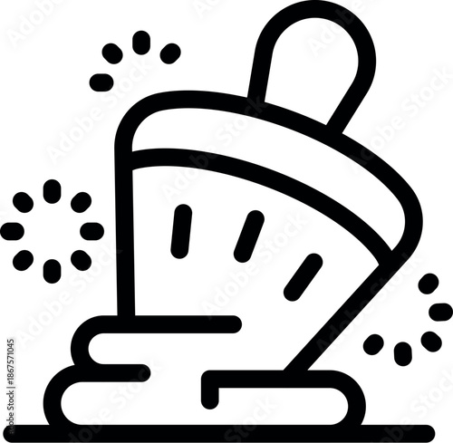 Cleaning iron is smoothing wrinkles on a piece of clothing, making it look crisp and neat