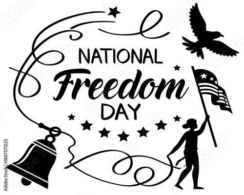 NATIONAL FREEDOM DAY vector illustration isolated on white background