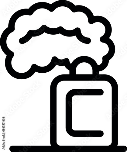 Perfume bottle spraying a scented cloud of fragrance