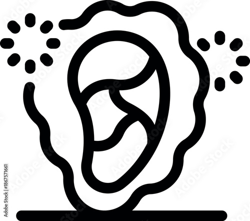 Medical icon of an ear infection, causing pain and discomfort, otitis problem and healthcare concept