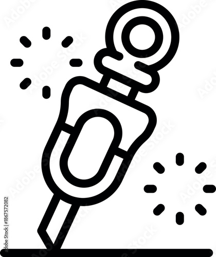 Rotary hammer breaking concrete, powerful construction tool for demolition and drilling