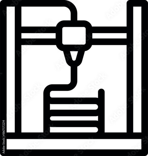 Modern 3d printer creating a three dimensional object, representing additive manufacturing and rapid prototyping technologies