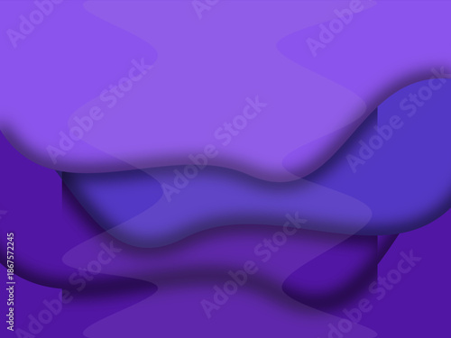 Purple abstract layered liquid background with smooth organic shapes and soft shadows. Modern minimalist design suitable for branding, web design, presentations, social media, and creative projects.