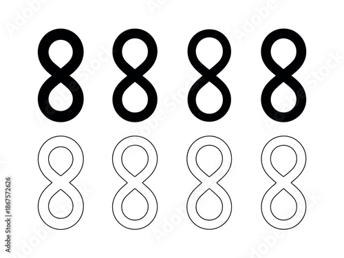 Eight Number Symbol Variations Displayed