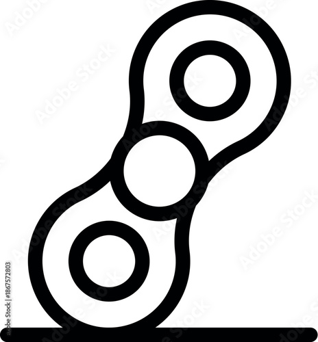 Hand spinner toy icon, rotating metal toy outline style for web design isolated on white background