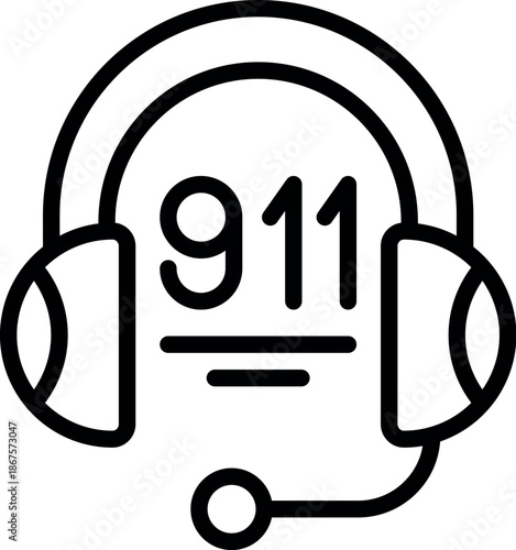 Headset receiving a 911 emergency call, providing support and assistance
