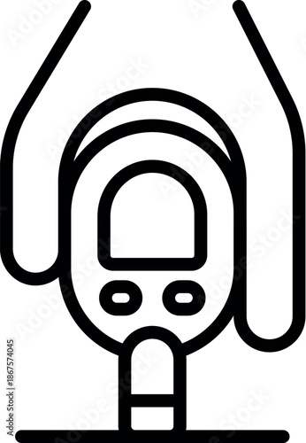 Healthcare professional using glucometer for diabetes control, checking blood sugar levels with portable device